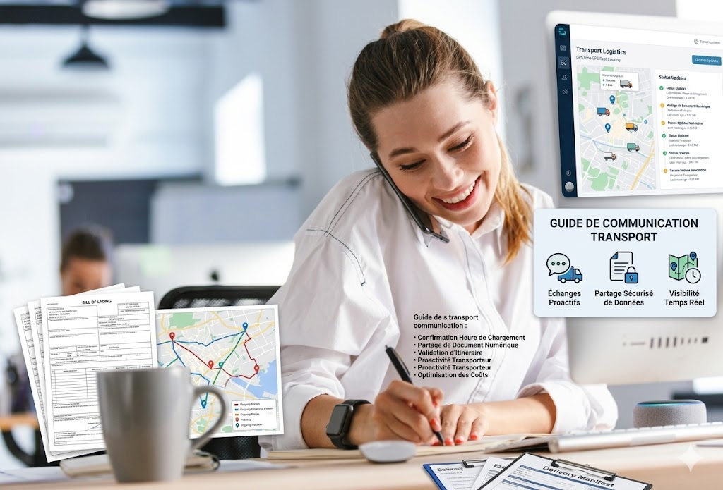 Exploitant transport coordonnant ses chauffeurs via une application mobile de communication en temps réel
